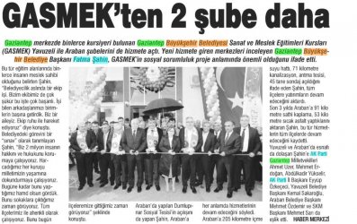 Gasmek´ten 2 Şube Daha