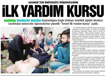 Üniversite Öğrencilerine İlk Yardım Kursu