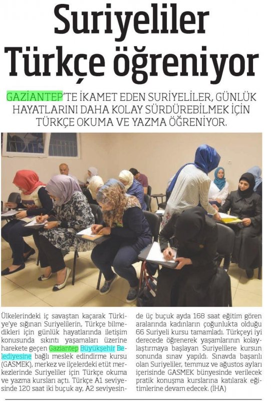 Suriyeliler Türkçe Öğreniyor